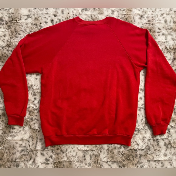 Vintage 80s Disney Mickey Mouse Red Crewneck Jerzees Pullover Sweatshirt - Picture 8 of 8